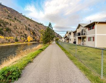 Walking path along clark fork river